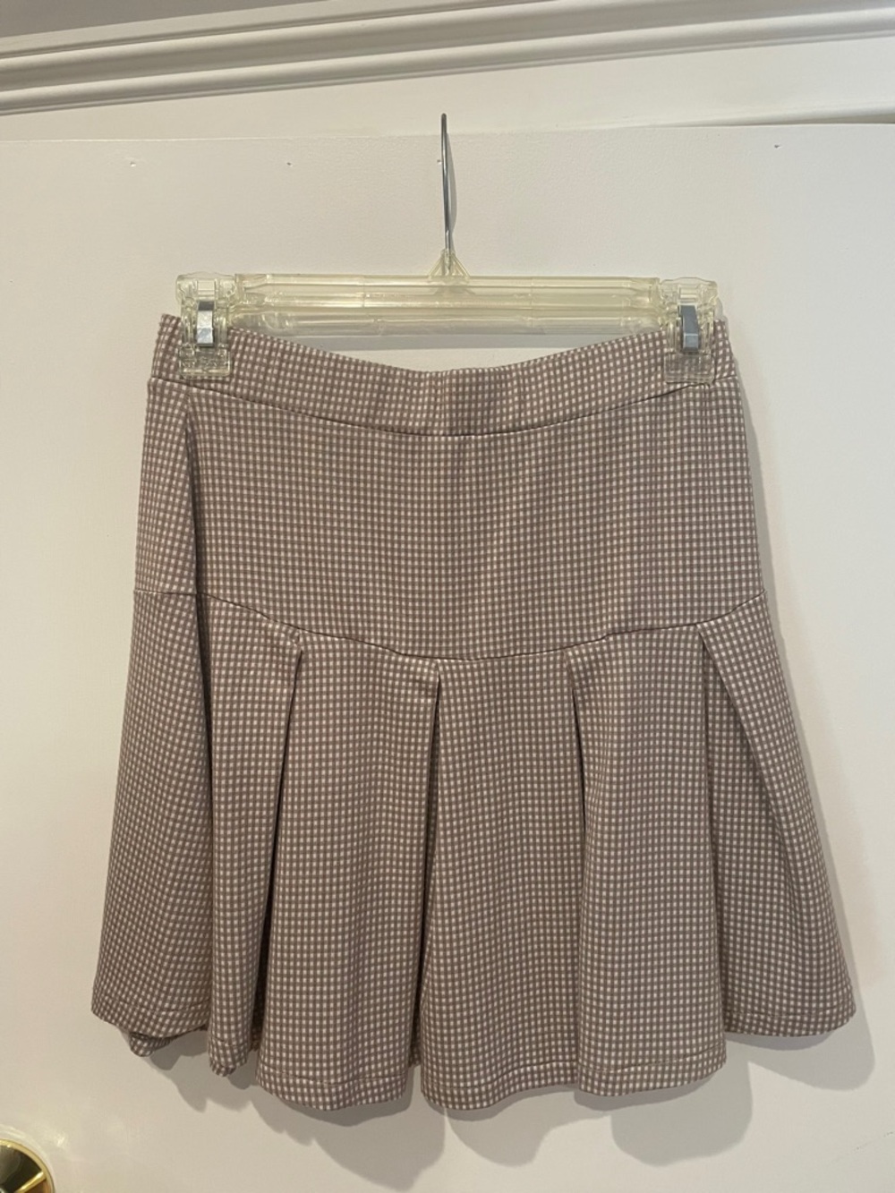 URBAN Romantics Taupe Gingham Circle Skirt